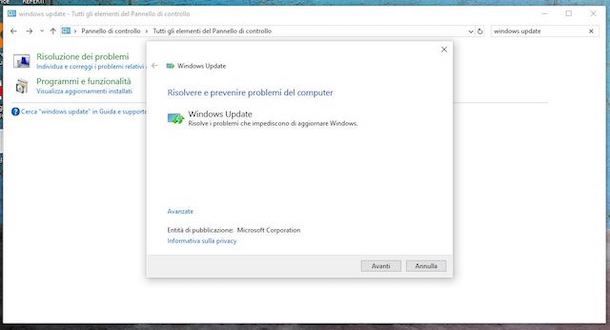 Risoluzione problemi di Windows Update