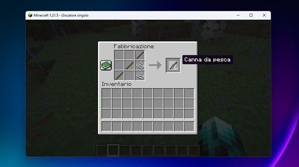 Canna da pesca crafting Minecraft