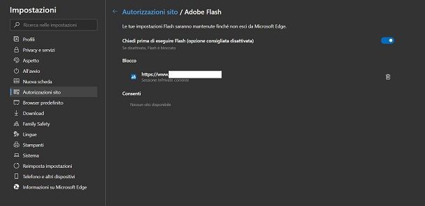 Riabilitare Flash Player su Edge