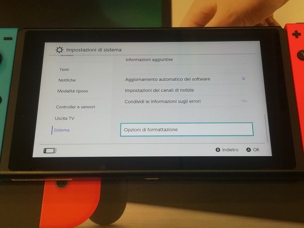 Procedere al ripristina completo di Nintendo Switch