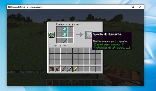 Spada di diamante Minecraft