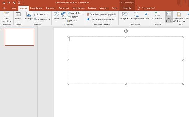 Scrivere su PowerPoint