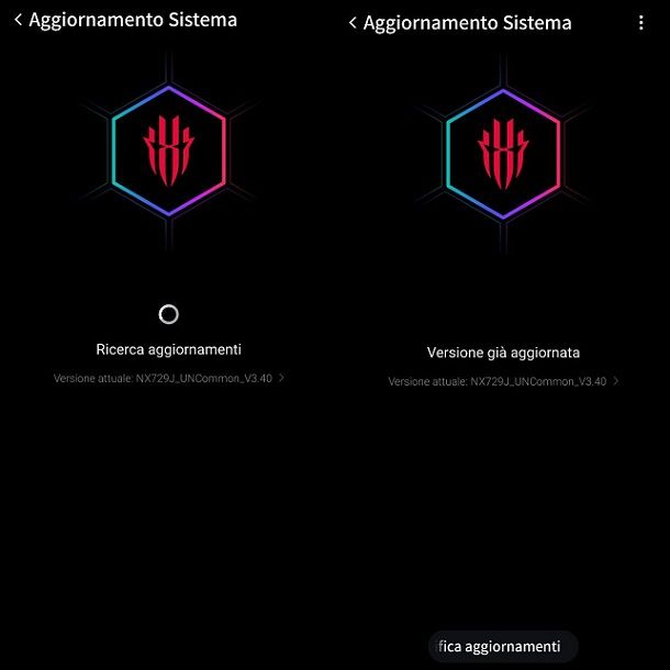 Aggiornamenti software REDMAGIC