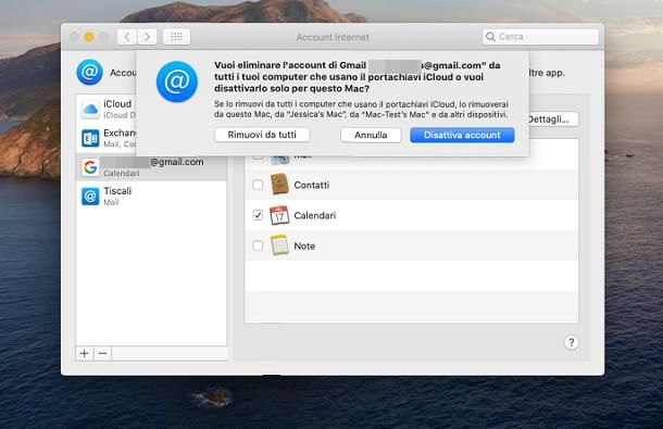 Come eliminare un account Google dal Mac