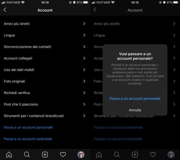Come eliminare la categoria su Instagram