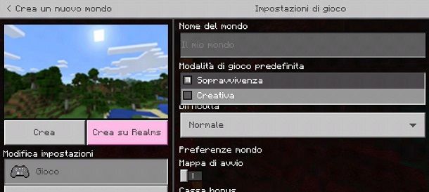 Come andare in Creativa su Minecraft Bedrock Edition