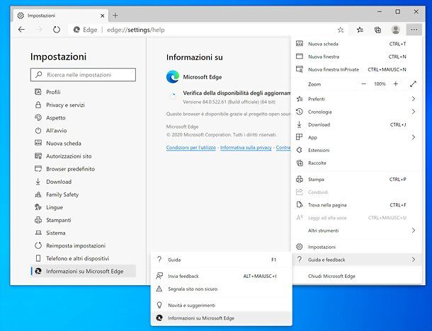 Come aggiornare Microsoft Edge Chromium