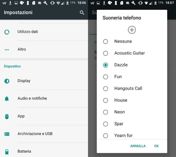 Cambiare la suoneria Android