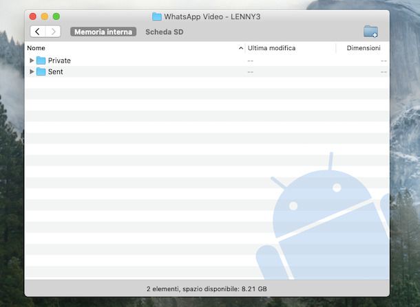 Scaricare video da Android File Transfer