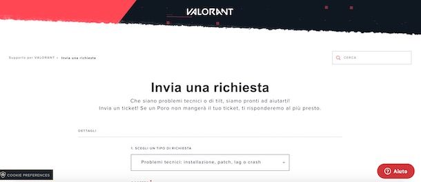 Supporto per installare VALORANT