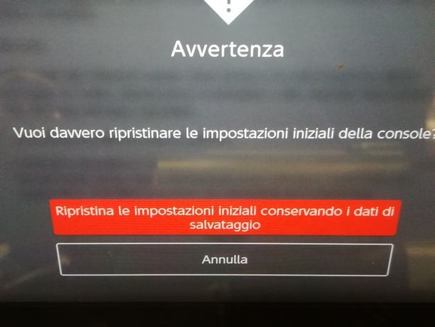 Ripristinare Nintendo Switch mantenendo i salvataggi