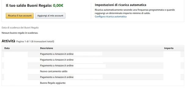 Buono regalo Amazon