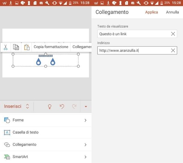 Link PowerPoint smartphone e tablet