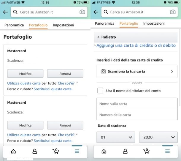 Amazon metodo pagamento