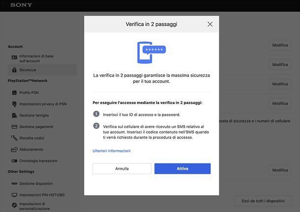 Come abilitare 2FA PS4 da PC