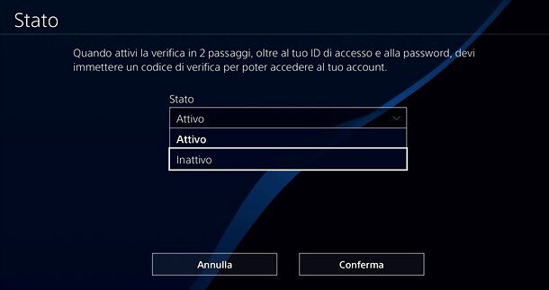 Come disabilitare 2FA PS4