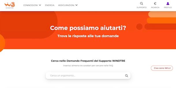 Assistenza online WINDTRE
