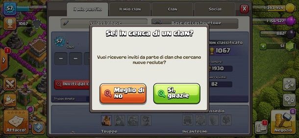 Ricerca clan Clash of Clans