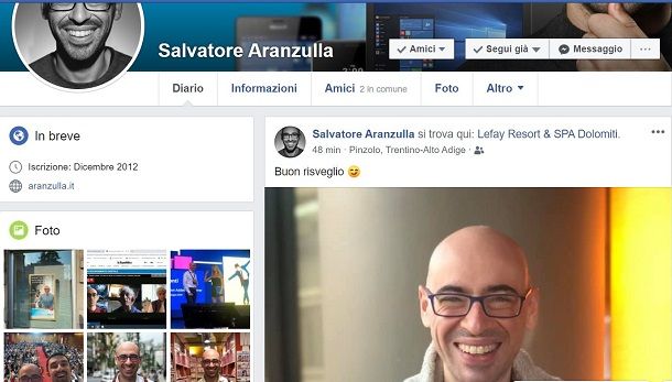 Facebook posizione amico