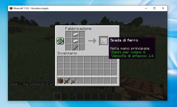 Spada di ferro Minecraft