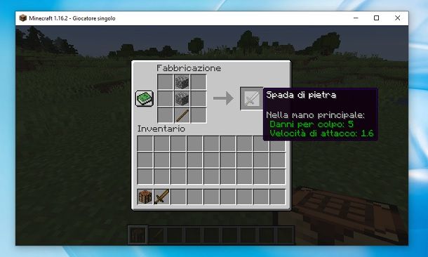 Creare una spada su Minecraft