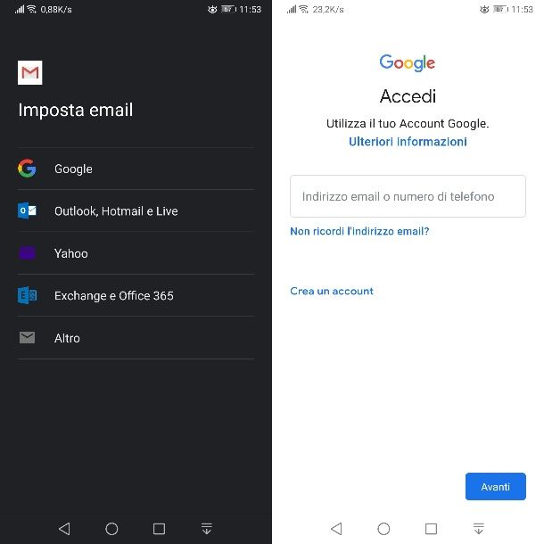 Accedere all'app Gmail