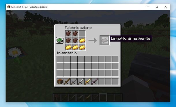 Lingotto di netherite Minecraft