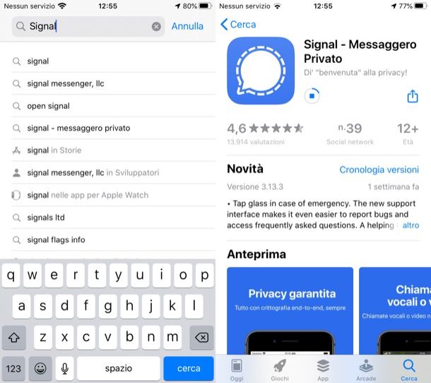 Scaricare Signal su iOS/iPadOS