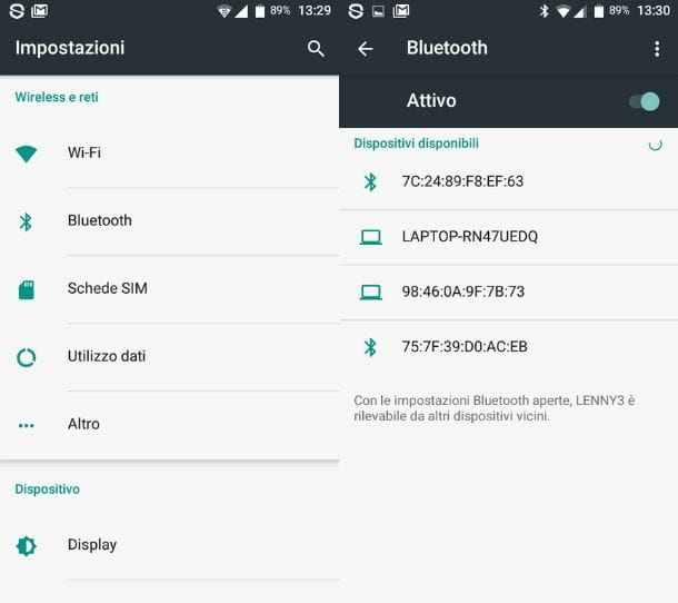 Connettere cuffie Bluetooth Android