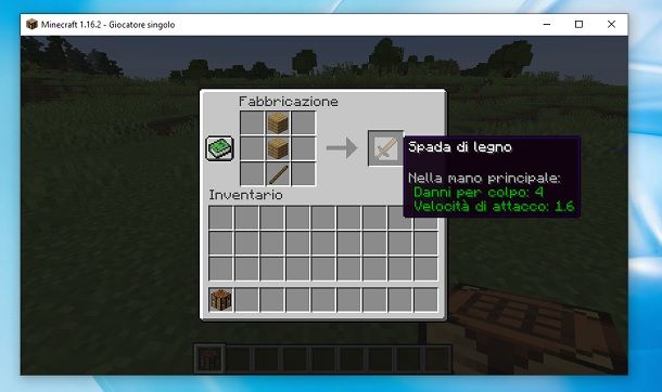 Spada di legno Minecraft