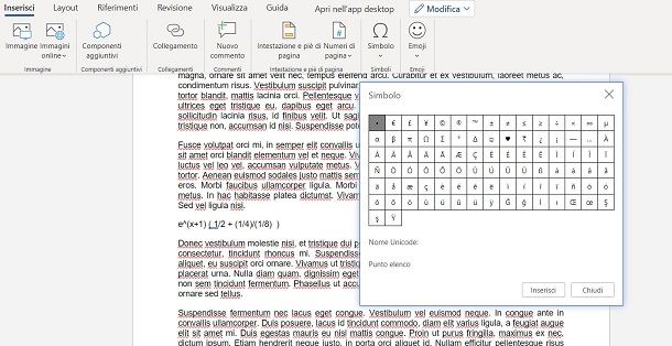 Scrivere formule matematiche su Word Online