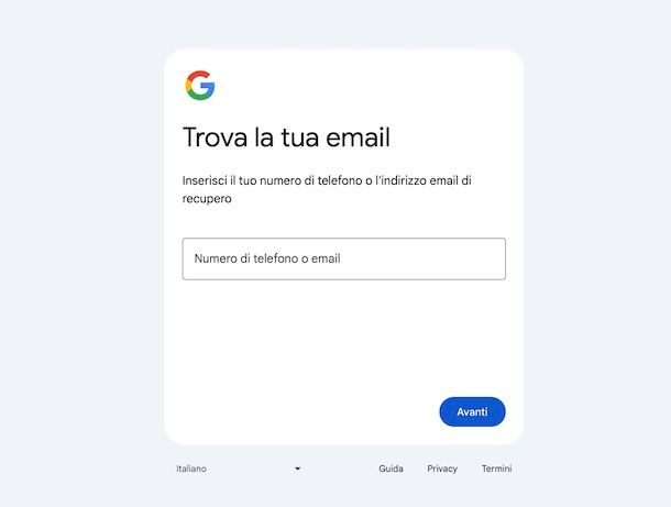 Recupero email Gmail