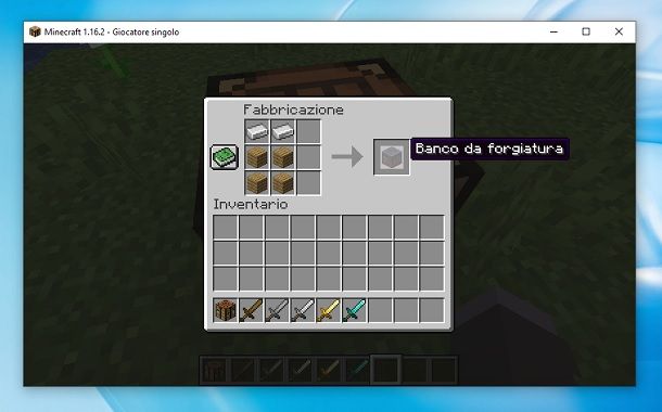 Banco da forgiatura Minecraft