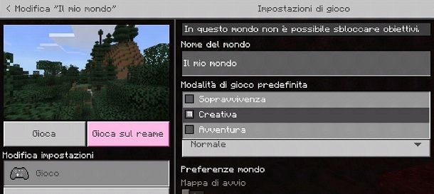 Come si va in Creativa su Minecraft