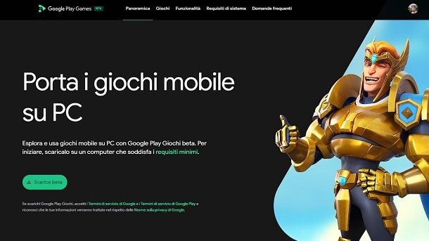 Google Play Giochi su PC Android