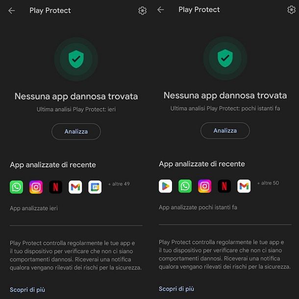 Usare Google Play Protect