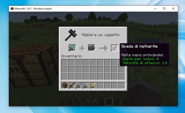 Spada di netherite Minecraft