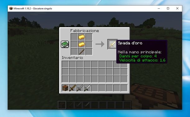 Spada oro Minecraft