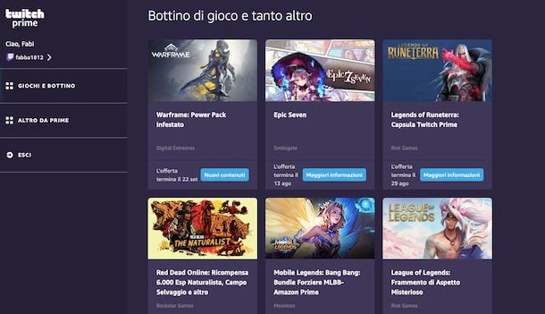 Come funziona Twitch Prime Info generali