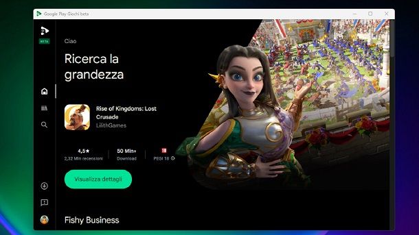 Google Play Giochi PC Windows 11