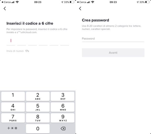 Modificare password TikTok su iOS/iPadOS