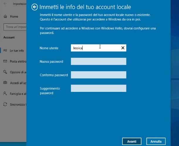 Come eliminare un account dal PC