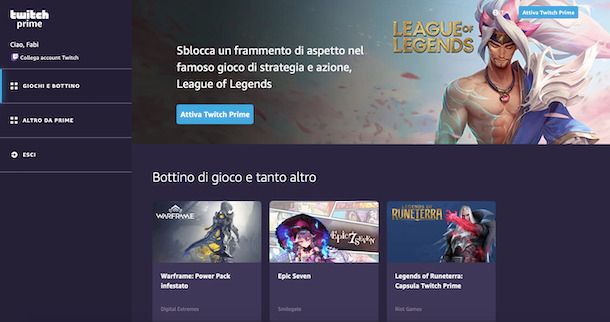 Twitch Prime con Amazon Prime