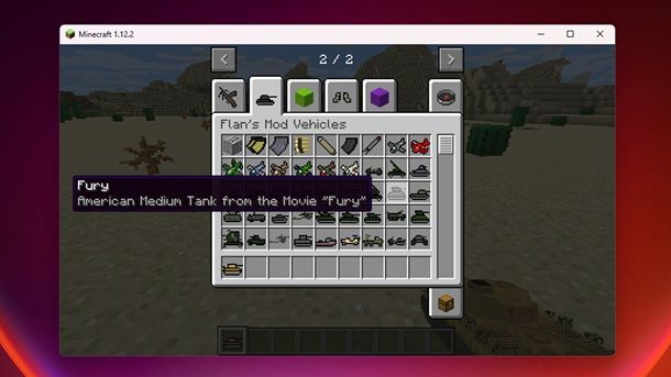 Flan Mod Minecraft carro armato