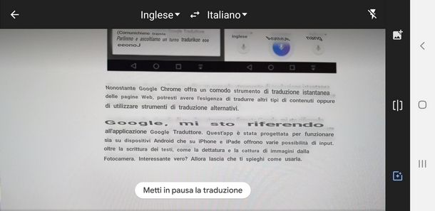 Usare Google Traduttore per acquisire testo da foto