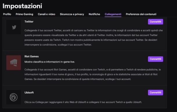 Come collegare account Ubisoft e Twitch