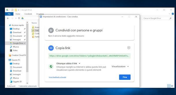 Condividere una cartella su Google Drive da Windows