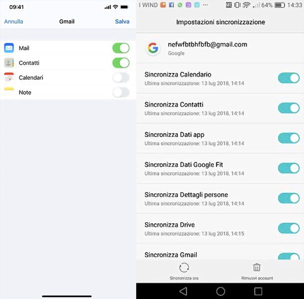 Sincronizzazione Google iPhone e Android