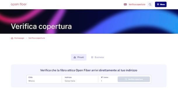 Copertura Open Fiber