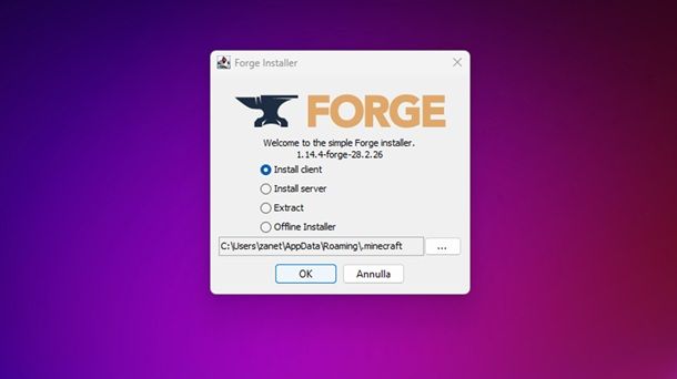 Installazione Minecraft Forge Java